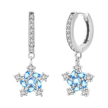 Imagem de Brincos De Argola Em Prata Esterlina 925 Com Laço Rosa E Flor De Diama