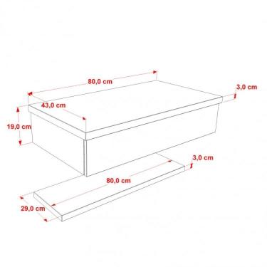Imagem de Bancada Para Banheiro 80cm Com Cuba Folha F44 E Prateleira 805w Metrópole Compace