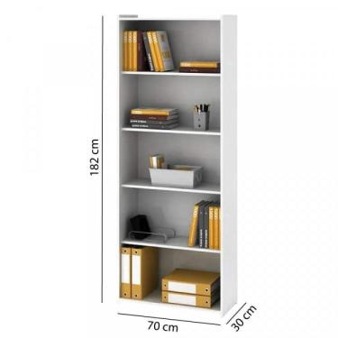 Imagem de Estante para Livros 4 Prateleiras Esm201 Retrô Movelbento Branco