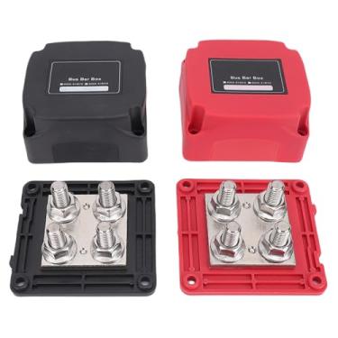 Imagem de FTVOGUE 2 PCS 48V 400A M10 Conjunto de Barra de Barramento de Bloco de Distribuição de Energia, Barramento Terminal de Bateria Com 4 Pinos para de Energia Solar Automotivo Marinho RV