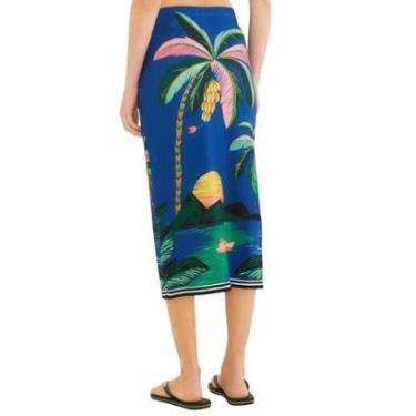 Imagem de Saia Midi Farm Rio Oasis Lenço-Feminino