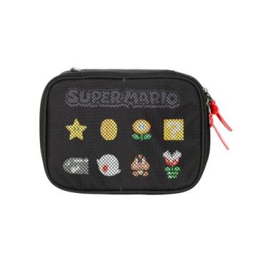 Imagem de Estojo Escolar Penal Box Luxo Mario Bross Game ET49893 - Luxcel, preto