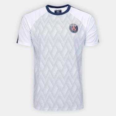 Imagem de Camiseta Paris Saint-Germain Infantil Juvenil Dry Fit Branca, 06, Bran