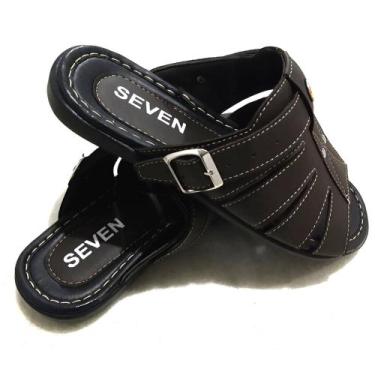 Imagem de Sandália Franciscana Masculina EC Couro Anti-stresc - SEVEN, Café, 39