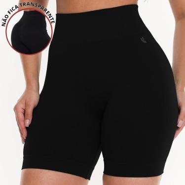 Imagem de Shorts Fitness Benévola Poliamida Academia Sem Costura Leg Legging Sem Transparência Treino Corrida-Feminino
