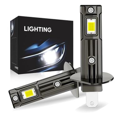 Imagem de Aunvista - Pacote com 2 lâmpadas LED H1, 30000LM branco brilhante 6000K, tamanho 1:1, lâmpada de substituição Plug and Play, fácil instalação IP67