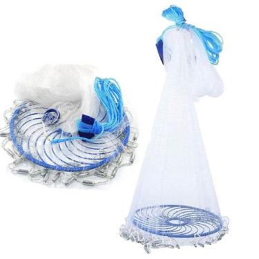 Imagem de Tarrafa Chinesa Rede Pesca Pescaria Peixe Multifilamento Malha Robalo 