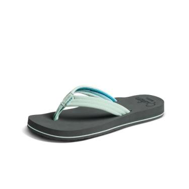 Imagem de REEF Sandália feminina Cushion Breeze, palmilha acolchoada ultramacia, suporte de arco, Cinza/menta, 38