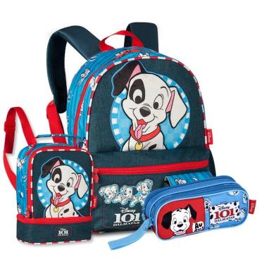 Imagem de Mochila Costas 101 Dálmatas Com Lancheira e Estojo Kit Escolar-Unissex