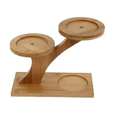 Imagem de OFFSCH 1 peça multicamadas pequeno suporte de flores prateleira de canto para mesa prateleiras de armazenamento de madeira rústicas prateleiras de vaso de flores prateleira plantadores para plantas