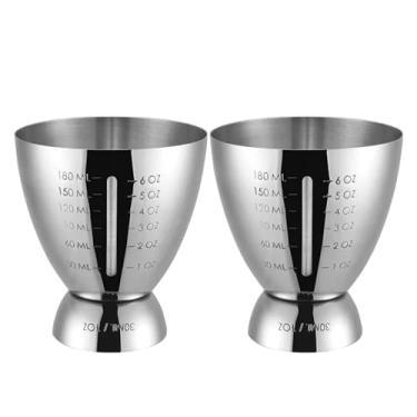 Imagem de Bar Cocktail Jigger Medido Duplo 28.3-170.1 g Jiggers, Aço Inoxidável Ferramentas Cup Shaker 304 (2PC)