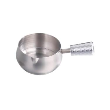 Imagem de Molho de molho comercial ocidental com alça para molho de aço inoxidável 304 prato de molho de salada de tomate jarra de leite (prata, médio)