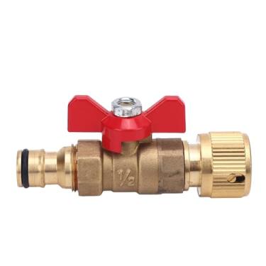 Imagem de FTVOGUE Válvula Esférica de Quarto de Volta de Latão NPT de 3/8 Polegadas Rosca Fêmea para Macho para Lavadora de Alta Pressão Mangueira de Lavagem de Carro