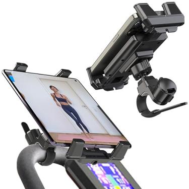 Imagem de YTDSUP Suporte para tablet, suporte de iPad ajustável de 360° para carro/esteira/bicicleta giratória/carrinho de rodas/carrinho de golfe/barco/música/suporte de microfone, para a maioria das alças e