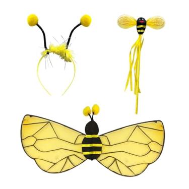 Imagem de Baoblaze Fantasia de Asa de Abelha e Confortável com Tiara e Bengala para Dança Interpretação de Papéis