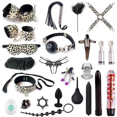 Imagem de LEQC BDSM restrições brinquedos sexuais 23pc conjunto de restrições de bondage kits de restrições de cama fetiche, jogo de bola de gangue, massageadores vibradores para casais