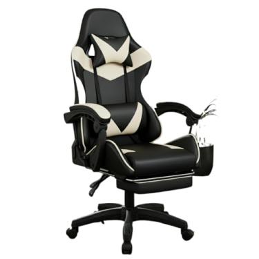 Imagem de Cadeira Gamer Profissional Escritório Ergonômica Reclinável Confortável Com Rodinha E Apoio Para Pés (Branco)