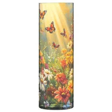 Imagem de Qilmy Vaso de flores silvestres e borboletas para flores, vaso de belas artes, decoração de casa para escritório, sala de jantar, sala de estar, casamento637