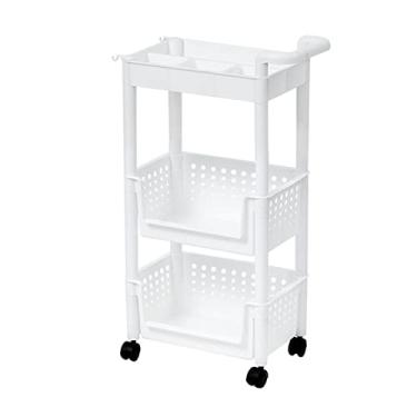 Imagem de Prateleiras de armazenamento rack de cozinha carrinho multicamadas rack de armazenamento piso de cozinha móvel rack de frutas e vegetais rack de armazenamento de banheiro prateleiras (cor: 1) (1)