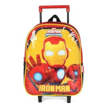 Imagem de Mini Mochila Rodinhas Avengers Awesome Friends Iron Man - Luxcel