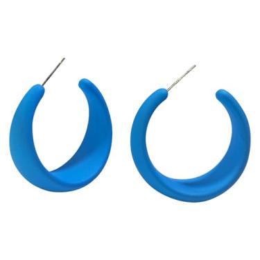 Imagem de RofYof Brincos de argola redondos pequenos de acrílico para mulheres, argolas abertas, leves, cor doce, brincos de argola grossa, joias para presente, Small, Acrílico, Sem pedra preciosa