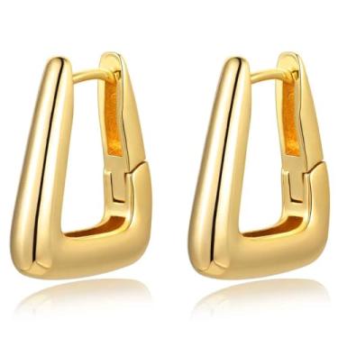 Imagem de FLORA BRINCO FOLHEADO A OURO 18K QUADRADO LISO (DOURADO, PEQUENO)