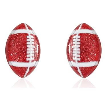 Imagem de Aloluo Brincos de futebol para mulheres, hipoalergênicos, acrílico, bola esportiva, furada, joias fofas, joias, dia de jogo, férias, presentes de aniversário para fãs de esportes