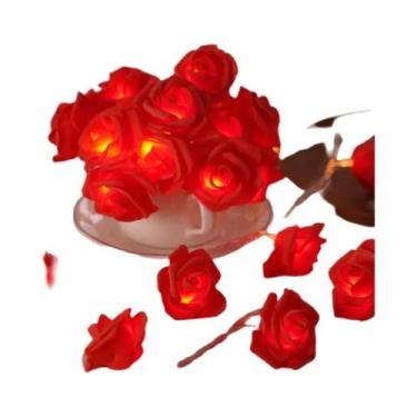 Imagem de Luzes De Cordão LED Rosa Em Forma De Flor, Funcionamento a Bateria Par