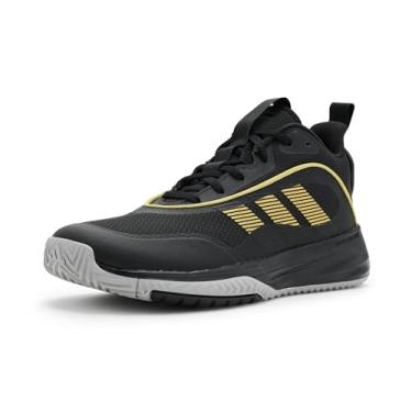Imagem de adidas Own The Game 3.0 Tênis de basquete masculino, Preto/dourado metálico/cinza sólido, 37