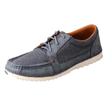 Imagem de Twisted X Tênis masculino casual estilo caubói Hooey Loper, cinza claro, Azul marino, 38