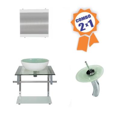 Imagem de Combo 2 em 1 - Gabinete 40cm Croácia + Torneira Ibiza - EKASA, Branco