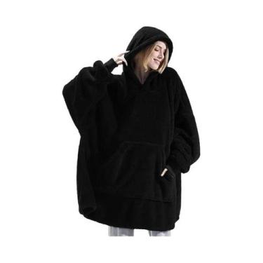 Imagem de Moletom Feminino De Inverno Com Capuz Dupla Face Em Fleece, Estilo Cob