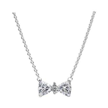 Imagem de Colar De Prata 925 Com Pingente De Coração Vermelho E Laço Colorido, J