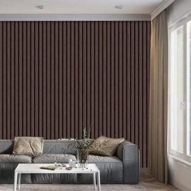 Imagem de Papel De Parede Ripas De Cerejeira Marrom Adesivo Lavavel