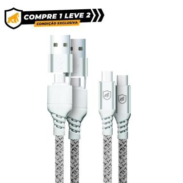 Imagem de BLACK FRIDAY - Compre 1 Leve 2 - Cabo Thunder 65W 2 em 1 Tipo C / Tipo C / USB-A - 1M - Gshield