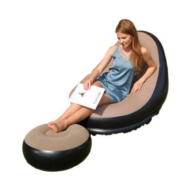 Imagem de Sofá Inflável Portátil, Cadeira Reclinável Dobrável, Sofá-Cama Para Ex