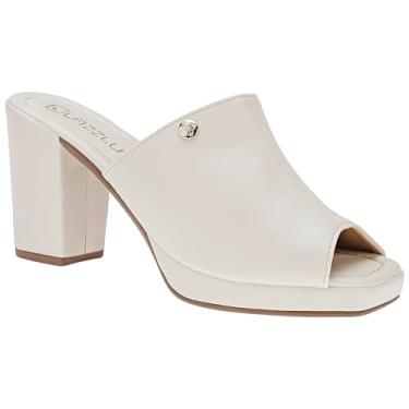 Imagem de Sandália Feminina Meia Pata Salto Bloco Grosso Alto Tamanco (Off-white, BR, Adulto, Numérico, 36)