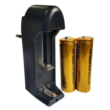 Imagem de Kit Para Lanterna Tática Carregador + 2 Baterias Mod 18650