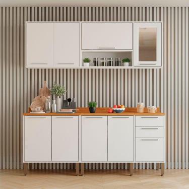 Imagem de Cozinha Compacta 4 Peças 9 Portas 2 Gavetas Paris Sallêto Branco