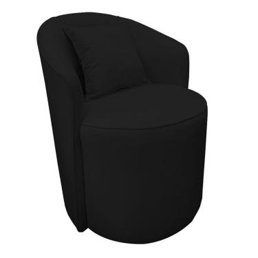 Imagem de Poltrona Redonda Serena Suede Base Fixa C05 - D'rossi Cor Preto