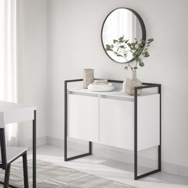 Imagem de Buffet Junior Industrial 2 Portas Industrial Preto - Branco-preto Branco-preto