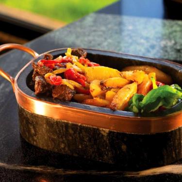 Imagem de Travessa Oval Servir Porção Alça Cobre Pedra Sabão 32x20cm