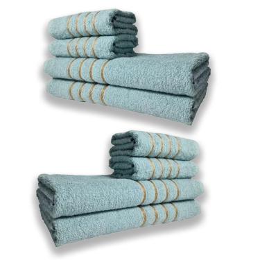 Imagem de 2 Jogos De 4 Toalhas 4 Banho 4 Rosto Montreal 100% Algodão Verde Claro