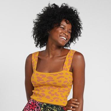 Imagem de Top Cropped Farm Tricô Oncinha Lagosta Feminino-Feminino