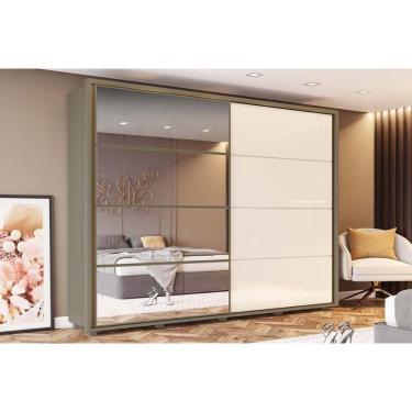 Imagem de Guarda Roupas 2 Portas De Correr Cavic De Correr E 6 Gavetas C- Espelho Duna-off White-henn