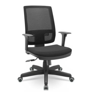Imagem de Cadeira Presidente Brizza Poliester Preto Relax - Plaxmetal