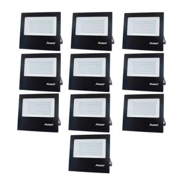 Imagem de Refletor Avant Led 100W Bivolt Preto 6500K 10 Unidades