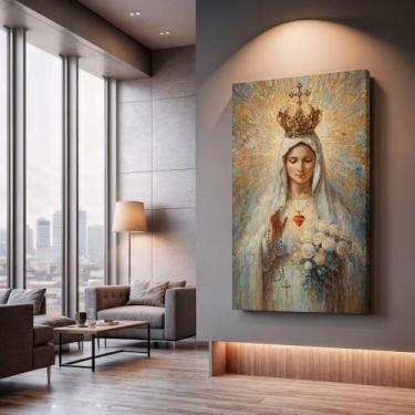 Imagem de Quadros Decorativos Virgem Radiante 40x60 Moderno Luxo Sala Quarto Esc
