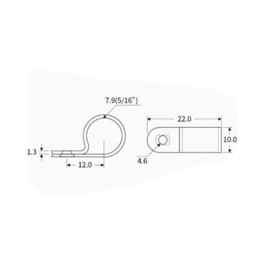 Imagem de Clipes De Cabo Em Forma De R Brancos 100pcs Nylon PA66 Com Fixação Por