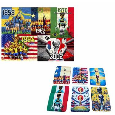 Imagem de Quebra-Cabeça Brasil Campeão 60 Peças + Jogo Memória 6 Pares - Coleção